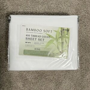 🆕 BAMBOO SOFT 100% Rayon Bamboo 400-Thread-Count White Sheet Set King